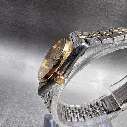 Seiko SQ Watch Women 23mm Gold Dial Two Tone Daydate Round 2A23-0029 New Battery2