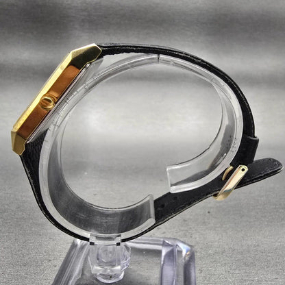 Citizen CQ Watch Men 25mm Black Dial Gold Tone Rectangle 5130-K02627 New Battery6