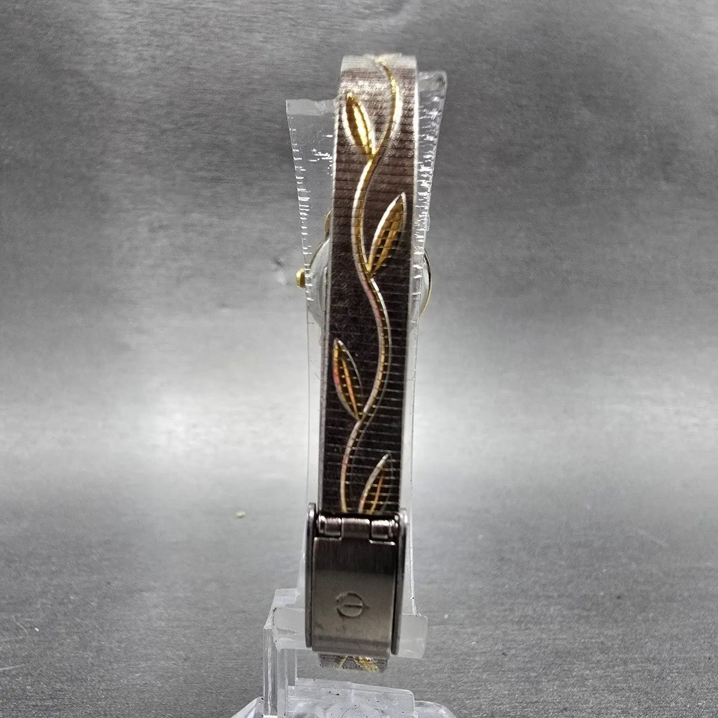 Elgin Watch Women 17mm Silver Dial Two Tone Oval Leafs EK909-007 New Battery8
