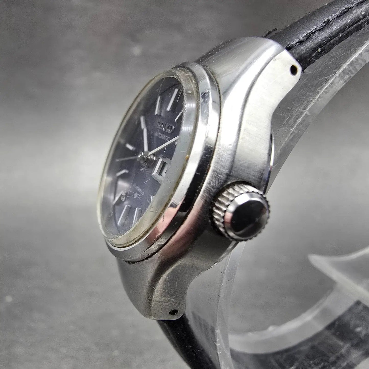 Seiko Automatic Watch Women 24mm Gray Dial Silver Tone Daydate 2706-0110 Runs GH2