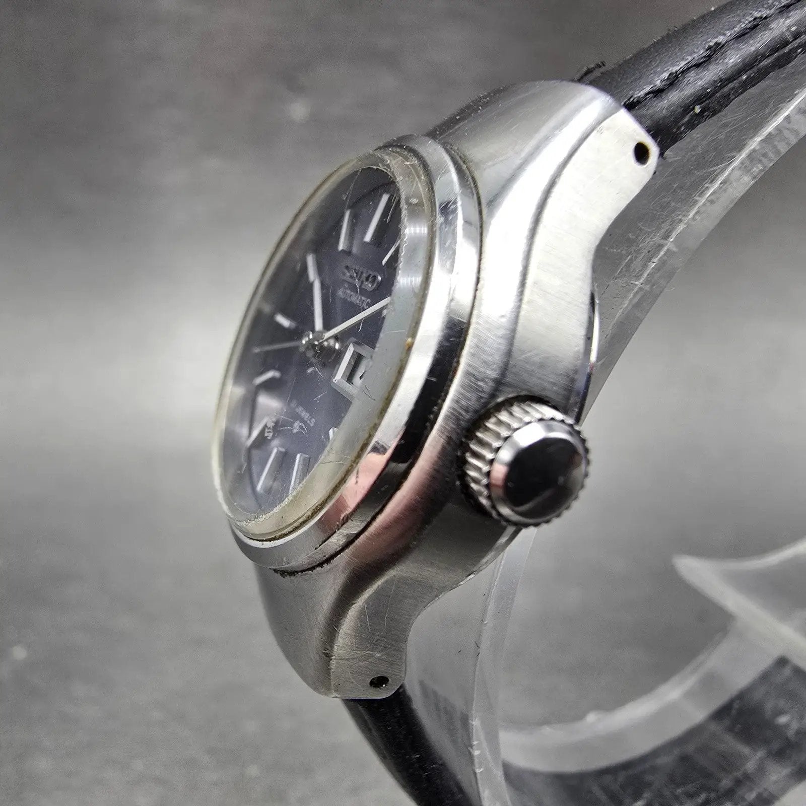 Seiko Automatic Watch Women 24mm Gray Dial Silver Tone Daydate 2706-0110 Runs GH2