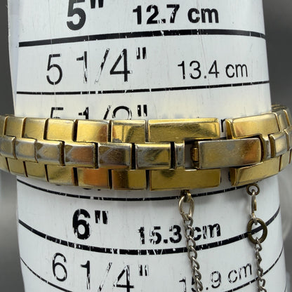 Seiko Lassale Tank Watch Women 13mm Blue Dial Gold Tone 2E20-6899 New Battery AB10
