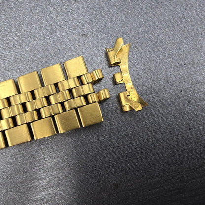Bulova Bracelet Gold Tone 19mm Stainless Steel Y10 READ!!!!!!! Tri Folding Clasp14