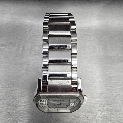 Fossil Arkitekt Watch Men 38mm Silver Dial Silver Tone Date FS-4380 New Battery4