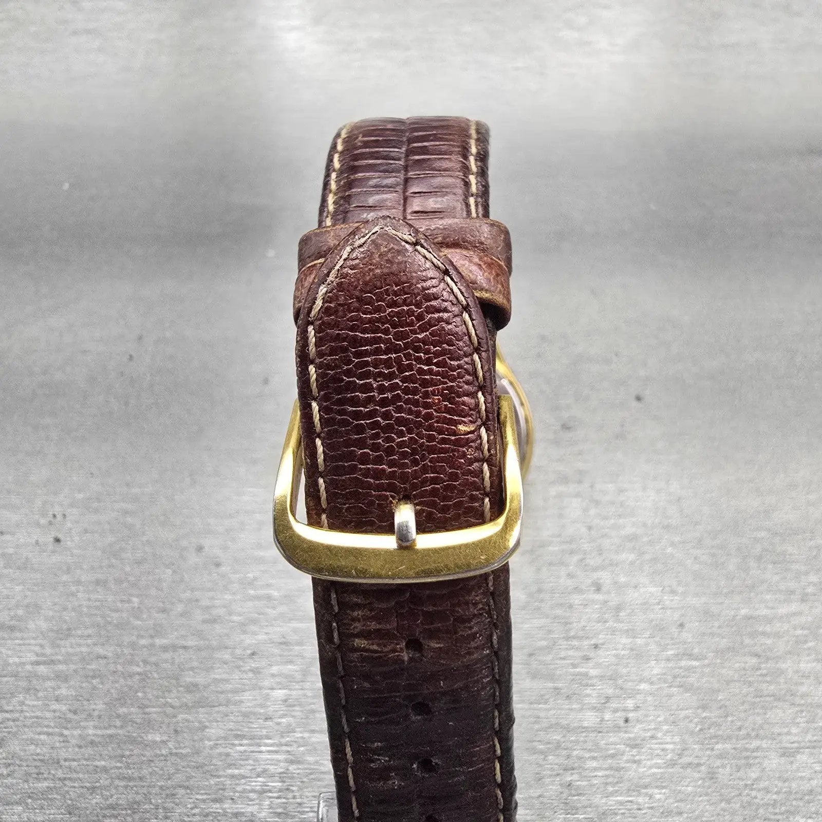 Seiko SQ Watch Men 34mm Gold Dial Gold Tone Daydate Round 5Y23-7079 New Battery7