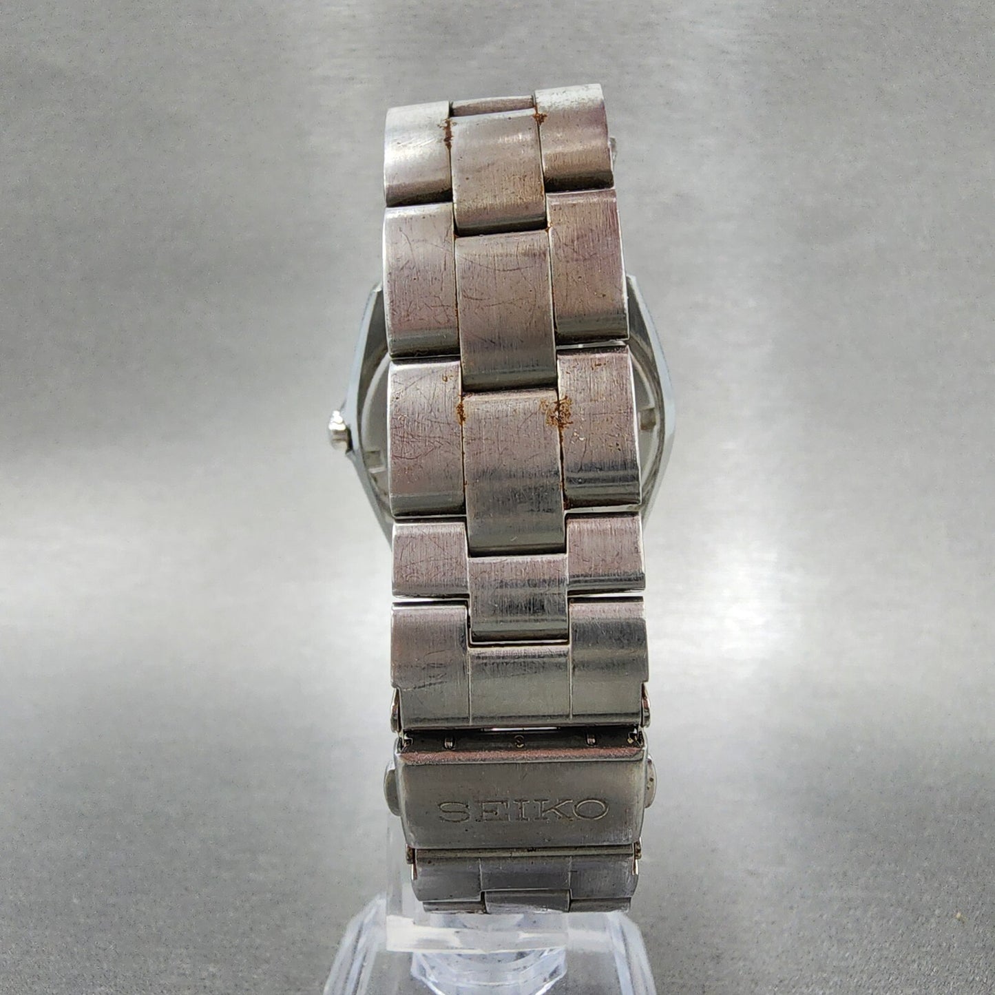 Seiko Perpetual Calendar Watch Men 39mm White Dial Silver Tone 8f320010 PARTS8