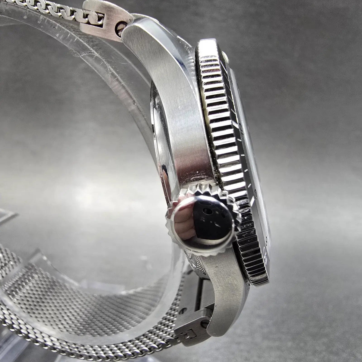 Serica Diving Chronometer Watch Men 39mm Black Dial Steel Automatic 5303-14