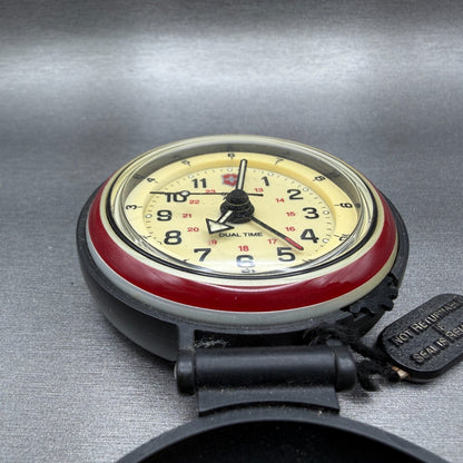Victorinox Swiss Army Travel Alarm Clock Cream Dial Black Round 65mm PARTS3