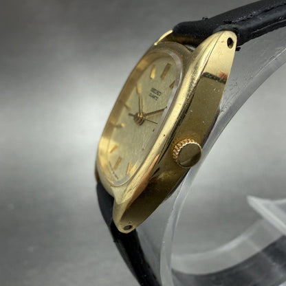 Seiko Watch Women 19mm Champagne Dial Gold Tone Rectangle 1421-5620 New Battery2