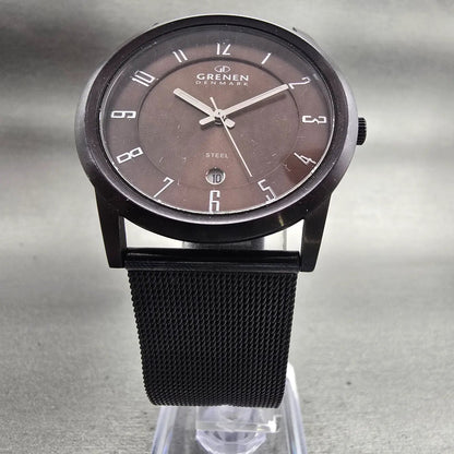 Skagen Grenen Watch Men 38mm Brown Dial Brown Tone Date M-24XLDDD New Battery5
