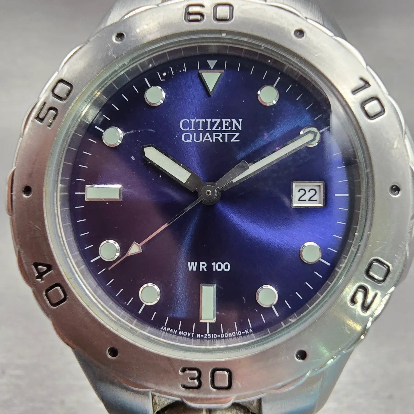 Citizen Watch Men 40mm Blue Dial Silver Tone Date Round 2510-S92308 New Battery1