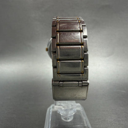 Seiko Spirit Watch Men 34mm White Dial Two Tone Round 7n01-6a70 New Battery VTG7