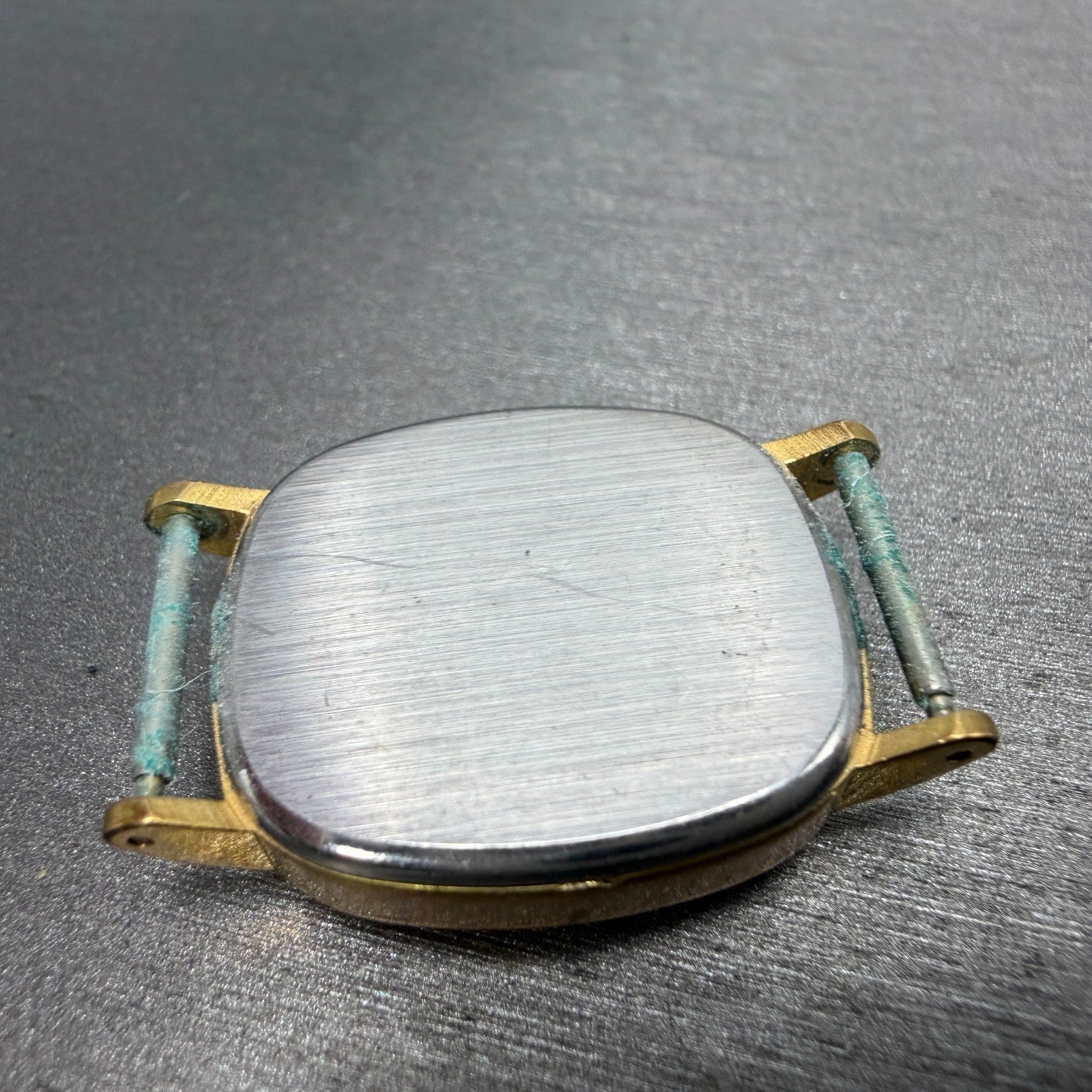 Tissot Stylist Tank Watch Women 22mm Gold Dial Gold Tone Rectangle VTG PARTS11