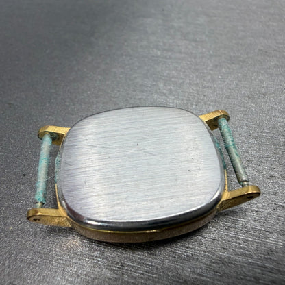 Tissot Stylist Tank Watch Women 22mm Gold Dial Gold Tone Rectangle VTG PARTS11