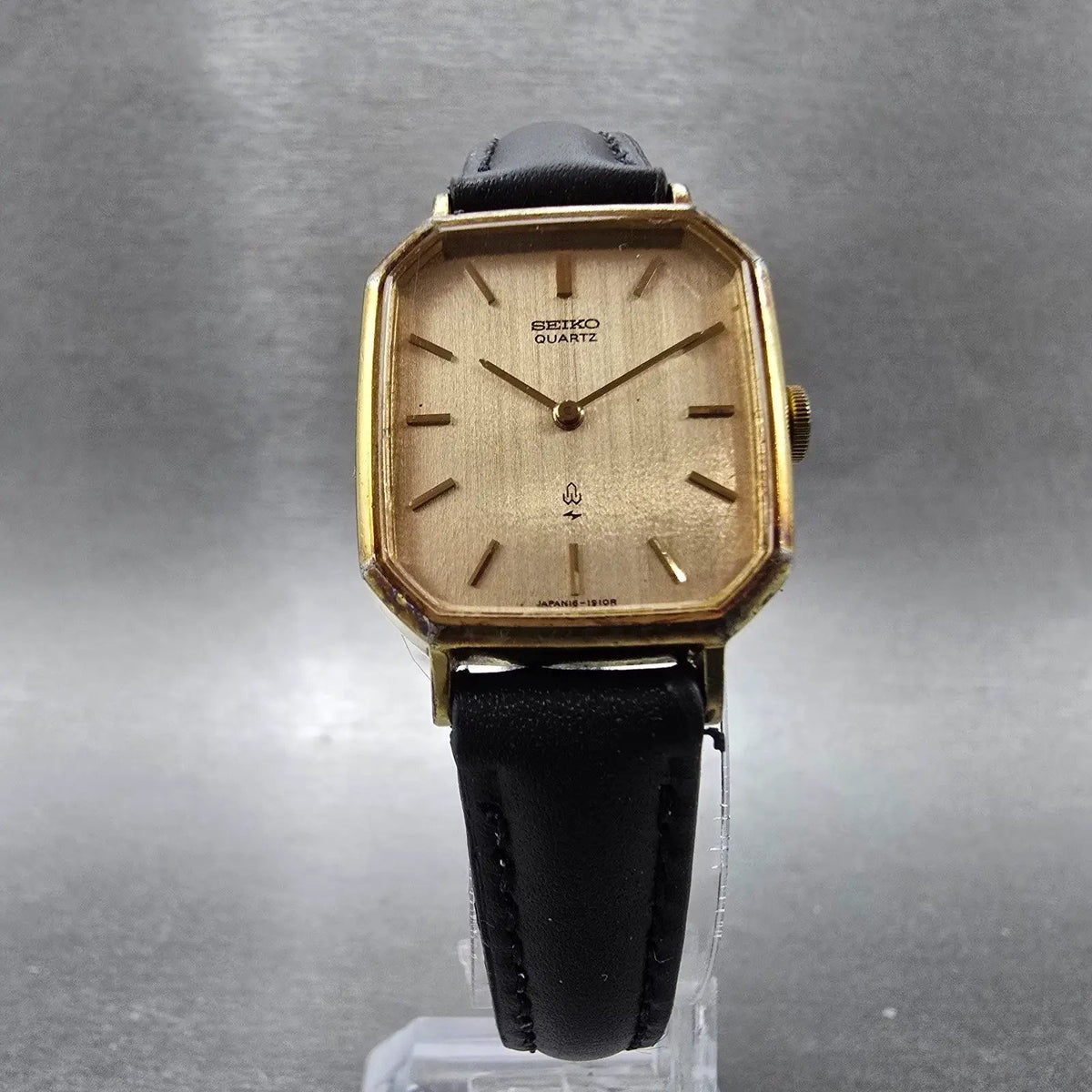 Seiko Tank Watch Women 22mm Champagne Dial Gold Plated 16-6030 New Battery VTG5