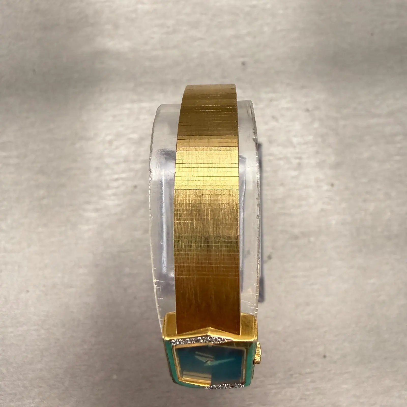 Seiko Watch Women 13mm Brown Dial Gold Tone Rectangle 1850-5039 New Battery VTG4