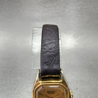 Seiko Tank Watch Women 17mm Champagne Dial Gold Tone 23206559 New Battery5