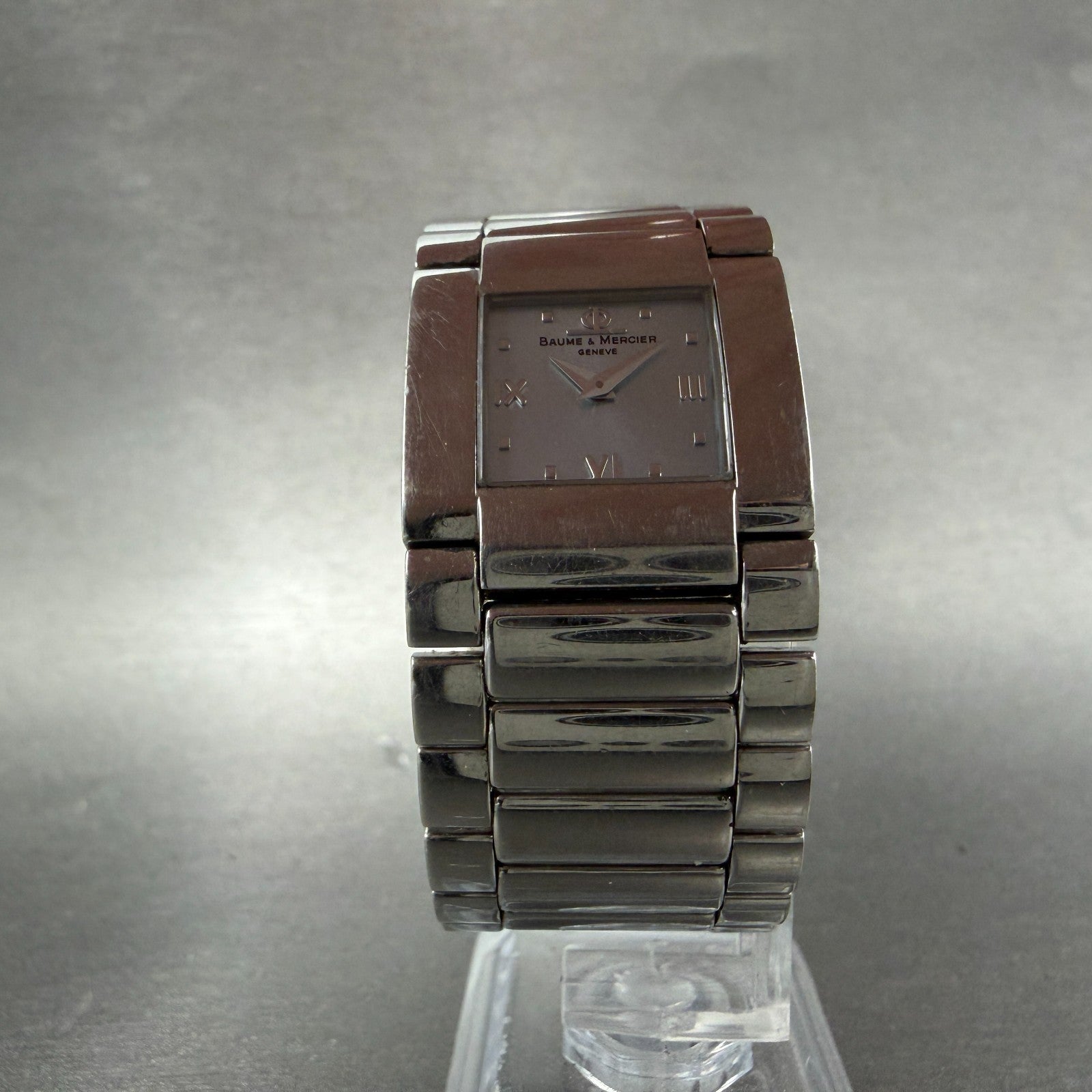 Baume Mercier Catwalk Watch Women 24mm Blue Dial Silver Tone Rectangle MV0451975
