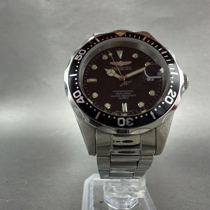 Invicta Pro Diver Watch Men 38mm Black Dial Silver Tone Date Round 8932 New Batt5