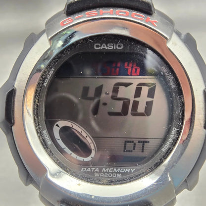 Casio G-Shock G-3011 Watch Men 46mm Digital Black Red Chrono Alarm New Battery1
