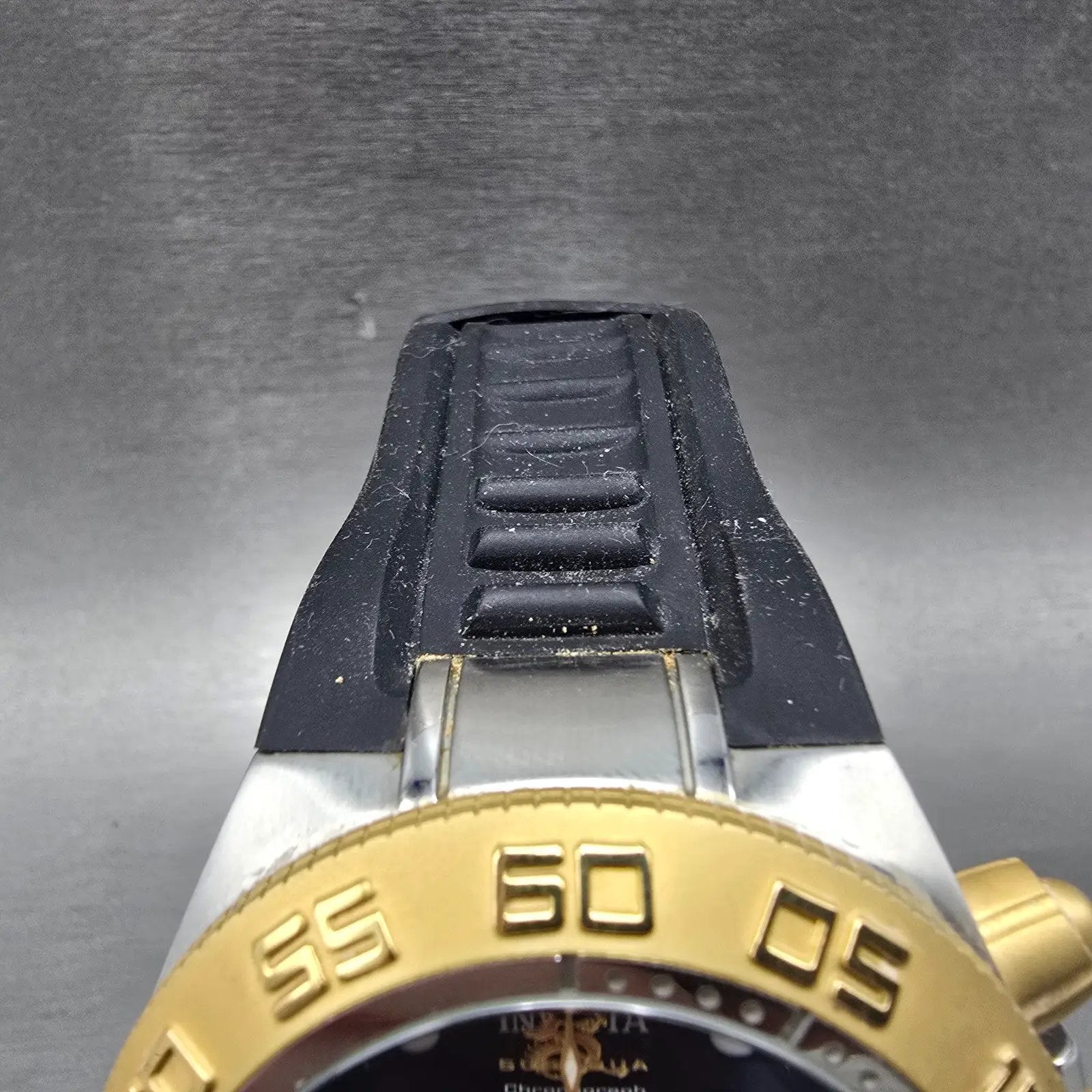 Invicta Sub Aqua Sport Chronograph Watch Men 50mm Black Dial Two Tone NewBat4
