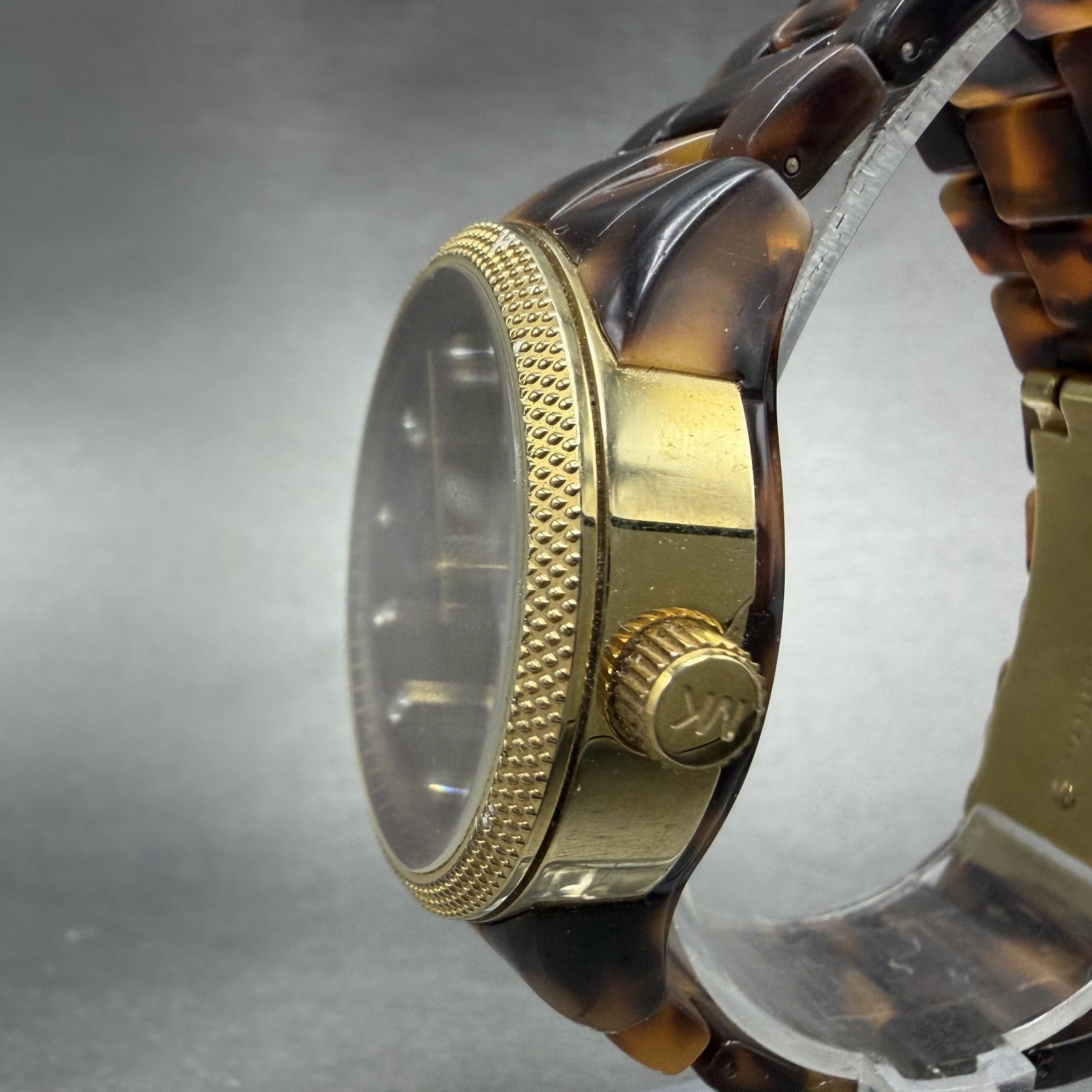 Michael Kors Watch Women 37mm Brown Dial Gold Tone Tortas Daydate New BatteryABC2