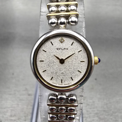Citizen Sylph Watch Women 19mm Silver Dial Two Tone Round 2200-228707 New Batt0