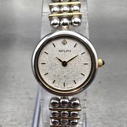 Citizen Sylph Watch Women 19mm Silver Dial Two Tone Round 2200-228707 New Batt0