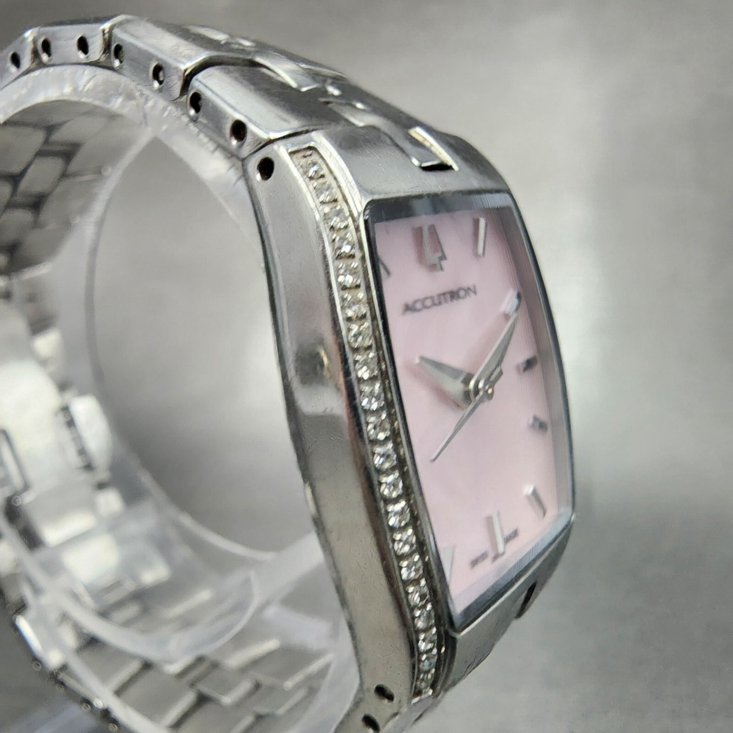 Bulova Accutron Watch Women 22mm MOP Dial Steel NO BACK !!!! 26R33 New Battery3