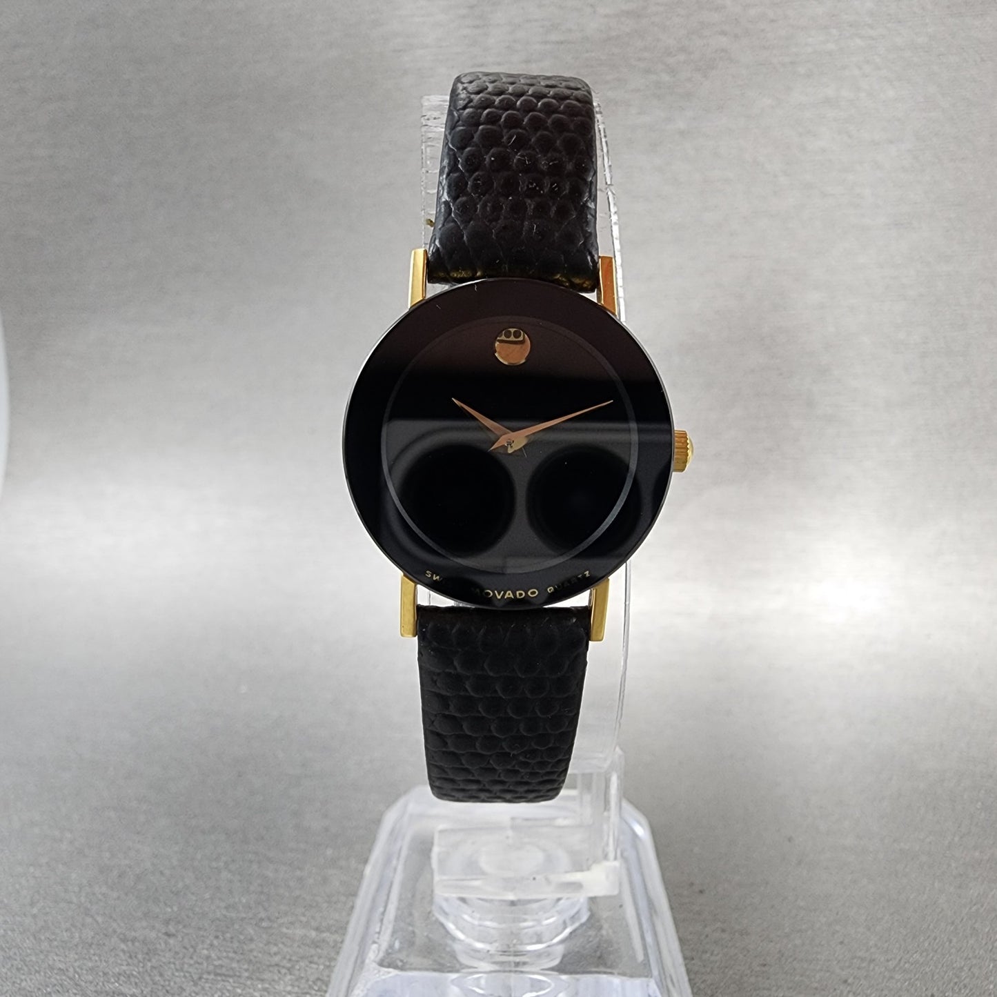 Movado Museum Watch Women 23mm Black Dial Black Tone Round 88.C1.825.2 New Batt5