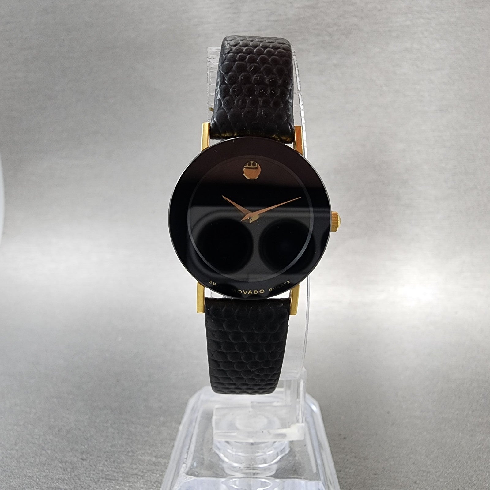 Movado Museum Watch Women 23mm Black Dial Black Tone Round 88.C1.825.2 New Batt5