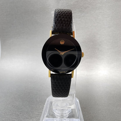 Movado Museum Watch Women 23mm Black Dial Black Tone Round 88.C1.825.2 New Batt5