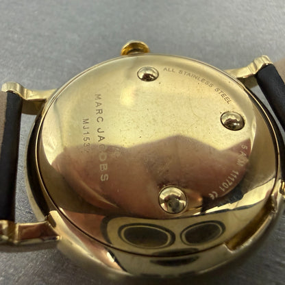 Marc Jacobs Roxy Watch Women 37mm White Dial Gold Tone Round MJ1532 New Battery9