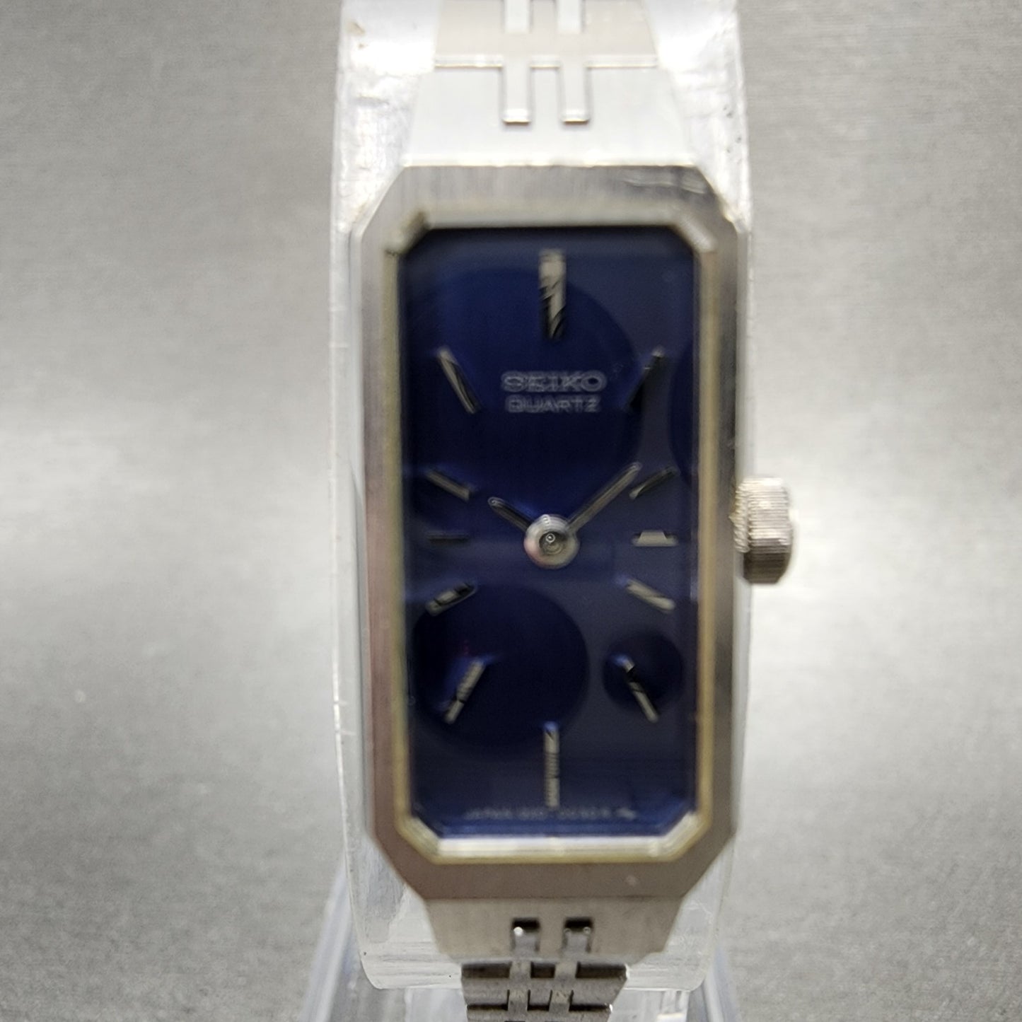 Seiko Watch Women 12mm Blue Dial Silver Tone 1320-5029 New Battery Vintage1