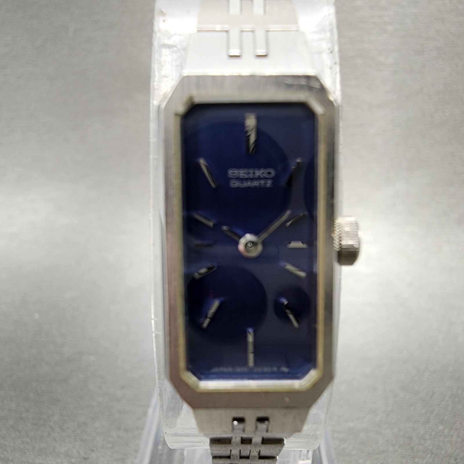 Seiko Watch Women 12mm Blue Dial Silver Tone 1320-5029 New Battery Vintage1