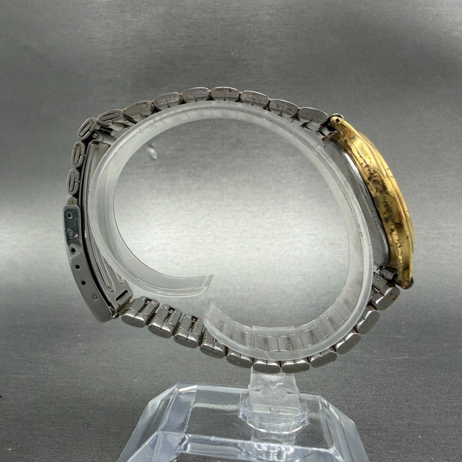 Seiko Spirit Watch Men 31mm Champagne Dial Two Tone Round 5e31-6040 PARTS VTG10