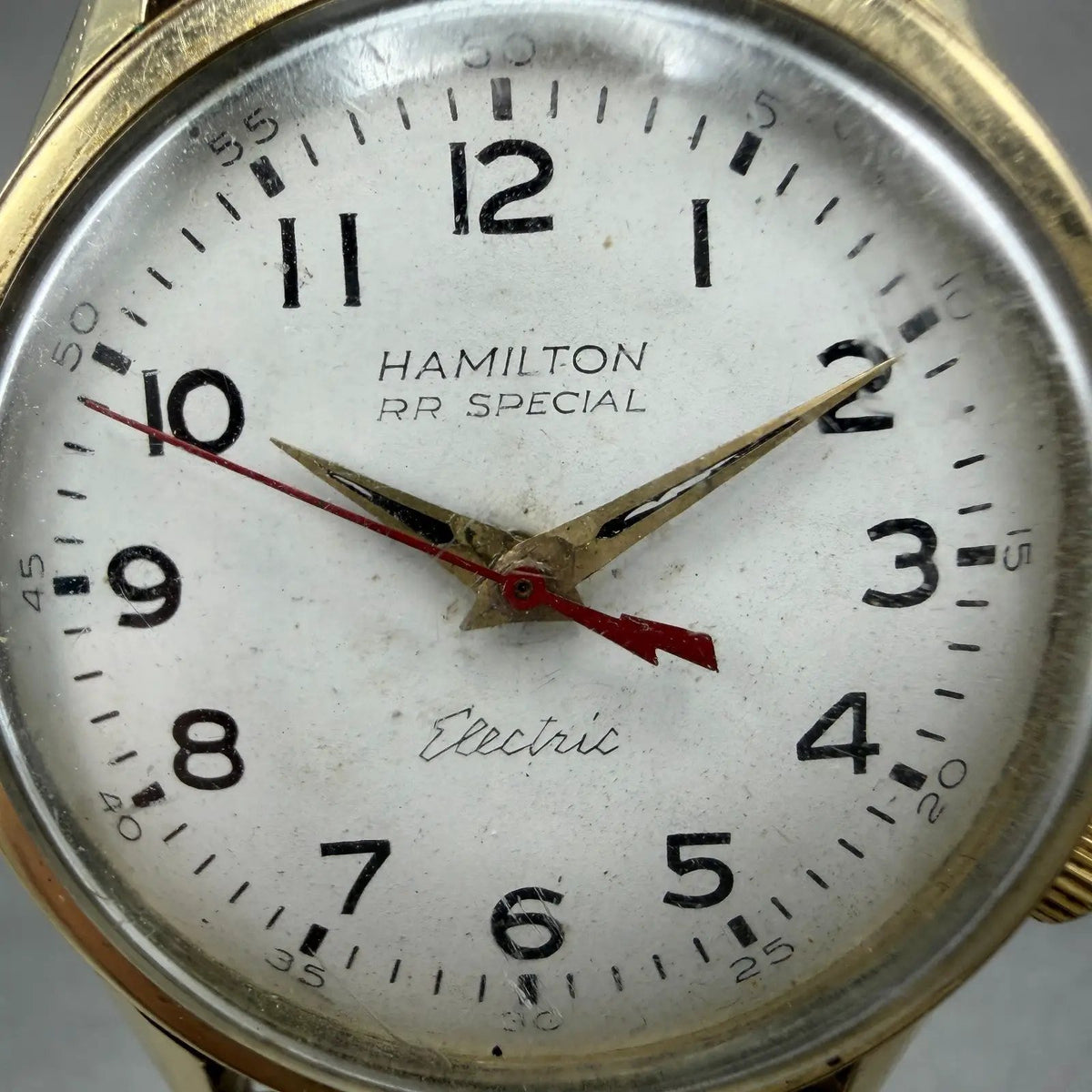 Hamilton Electric RR Special Watch Men 36mm White Dial 10K Gold Filled READ PART3