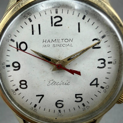 Hamilton Electric RR Special Watch Men 36mm White Dial 10K Gold Filled READ PART3