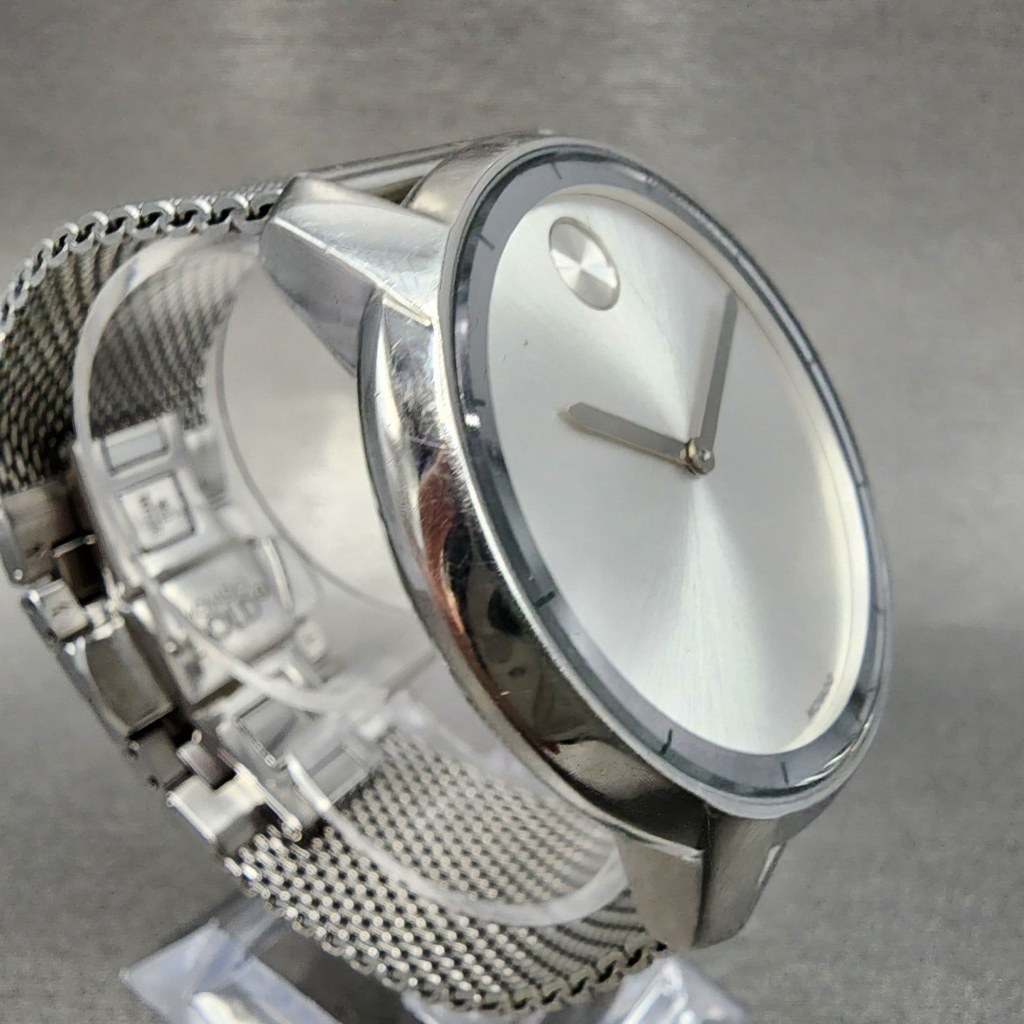 Movado Bold Watch Men 43mm Silver Dial Silver Tone 3600260 New Battery3