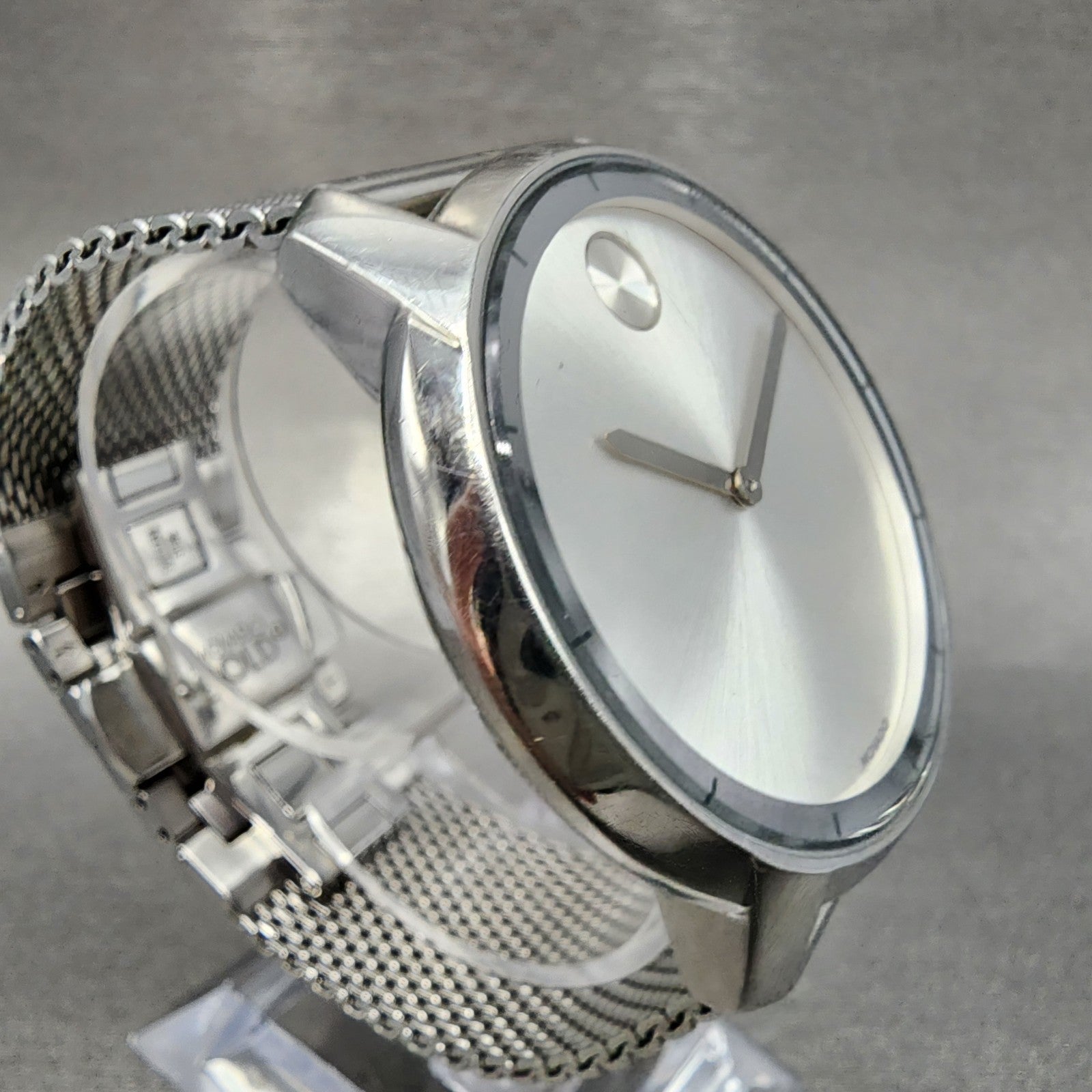 Movado Bold Watch Men 43mm Silver Dial Silver Tone 3600260 New Battery3