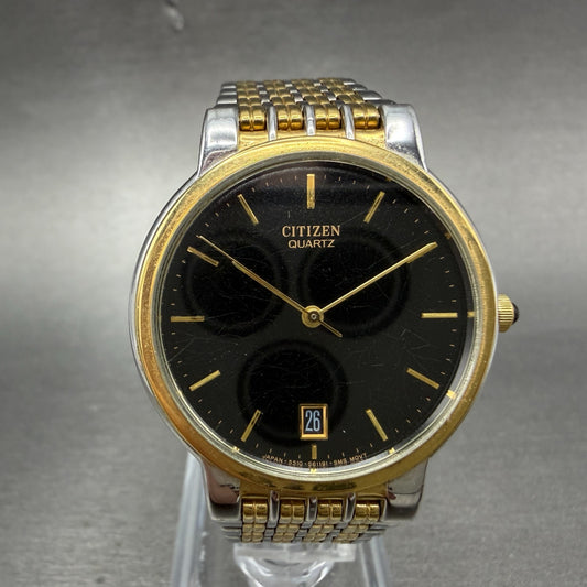 Citizen Watch Men 33mm Black Dial Two Tone Date Round 5510-S18248 PARTS0