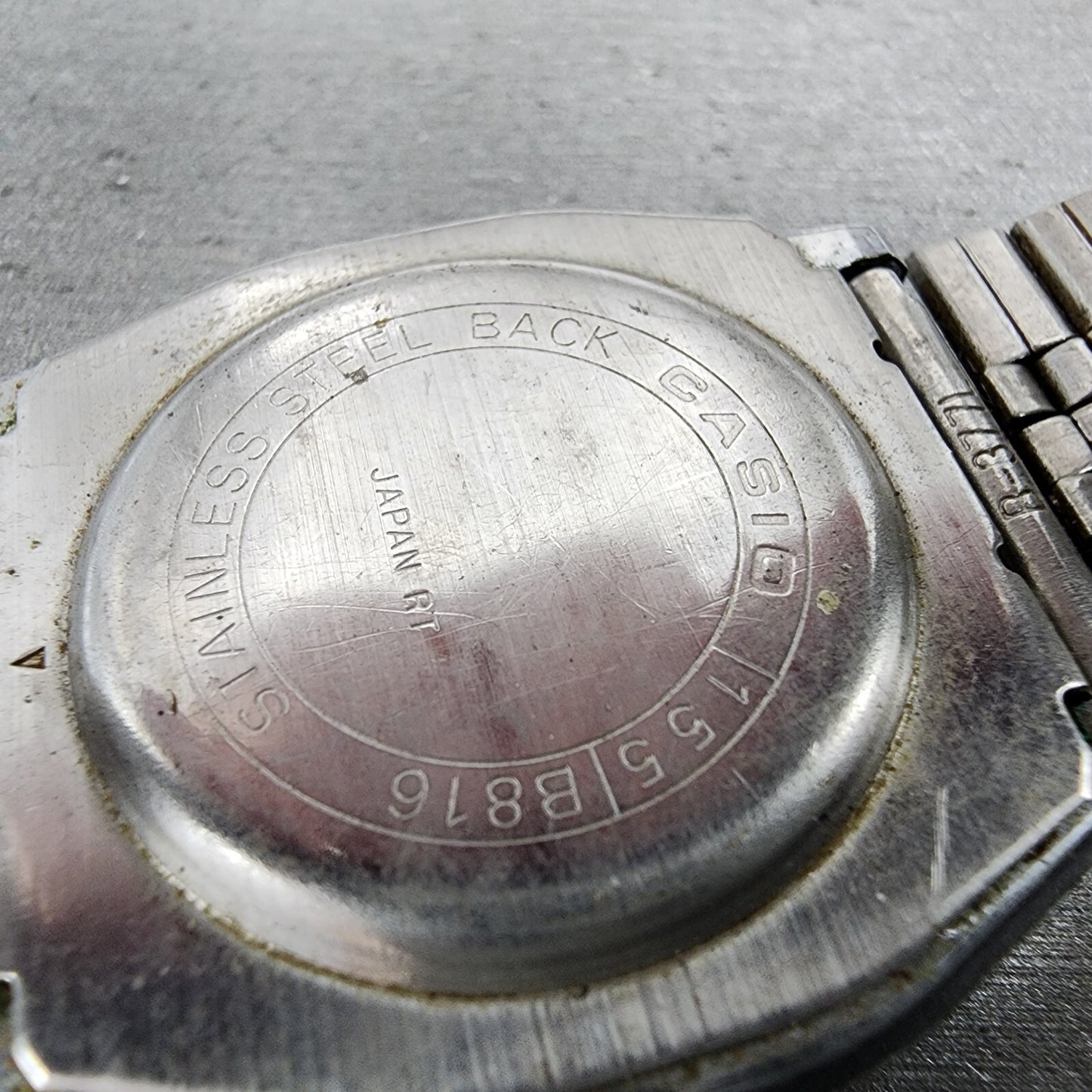 VTG Casio 155-B815 Watch Men 34mm Digital Silver Tone Octagon PARTS