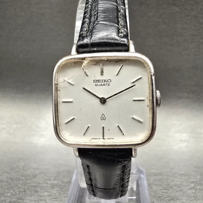 Seiko Watch Women 23mm Silver Dial Silver Tone Rectangle 16-5380 New Battery VTG0