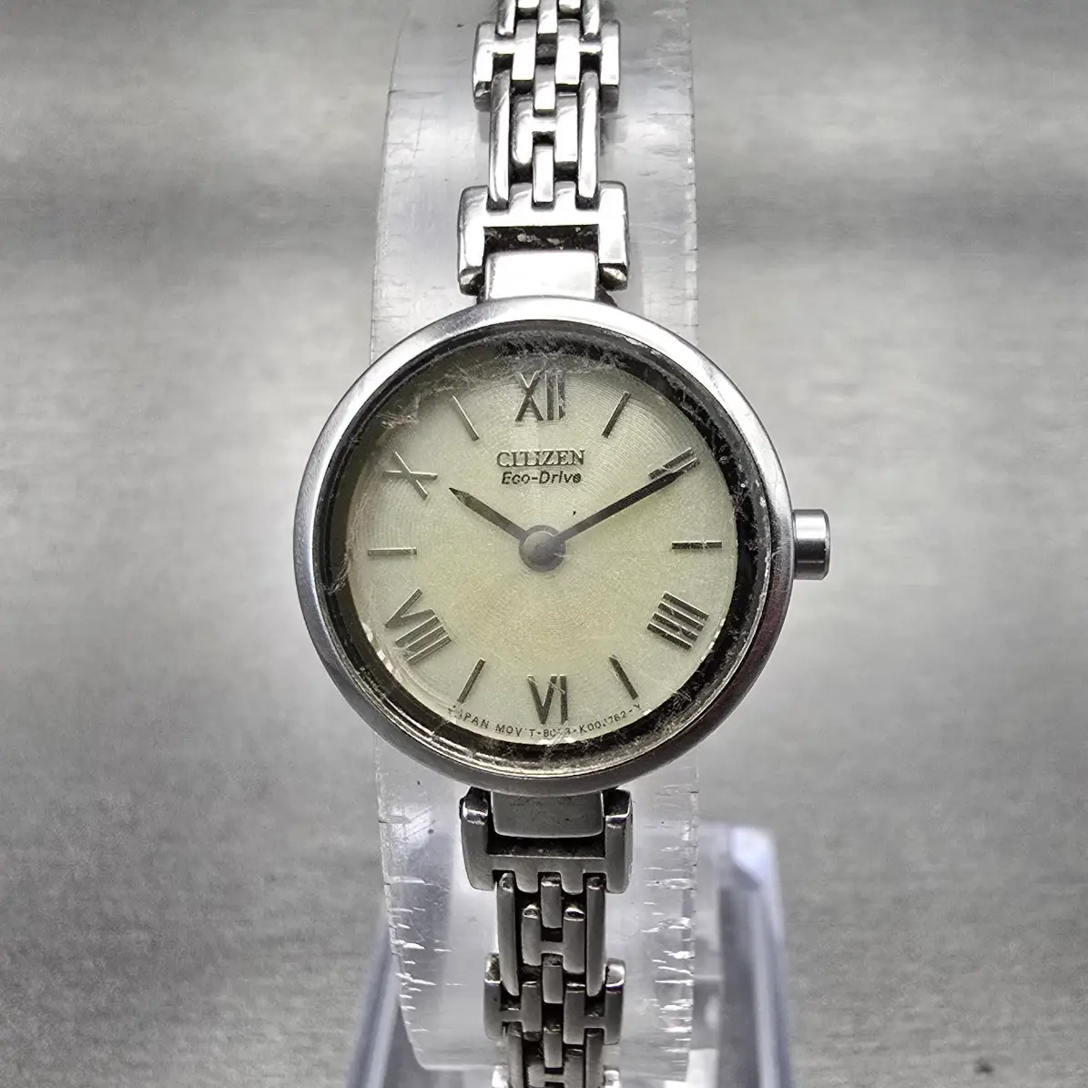 Citizen Eco-Drive Watch Women 21mm Ivory Dial Silver Round B023-K004268 Works0
