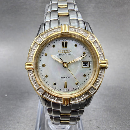 Citizen EcoDrive Watch Women MOP Dial Two Tone Date Round Date Round Runs2
