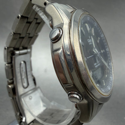 Casio Lineage Watch Men 41mm Gray Dial Titanium Ana Digi Alarm Chrono Works3