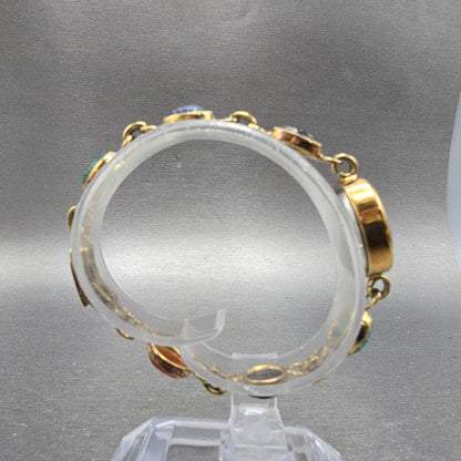 Sutton Watch Women 16mm MOP Dial Gold Tone Oval Gem Bracelets New Battery8