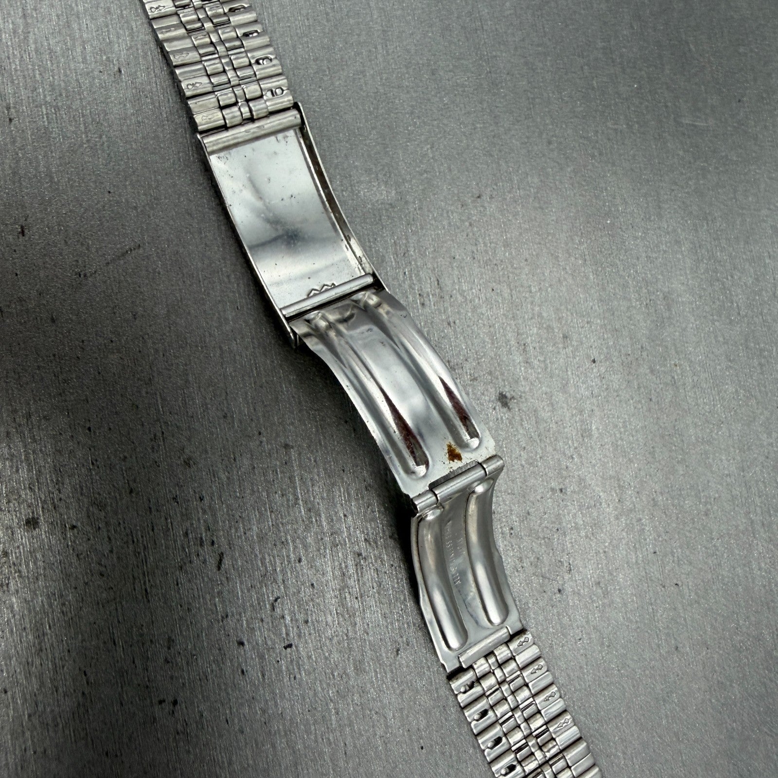 Seiko SQ Bracelet 20mm Stainless Steel Silver Tone Tri Folding Clasp VTG Japan16