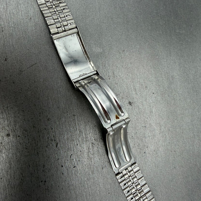 Seiko SQ Bracelet 20mm Stainless Steel Silver Tone Tri Folding Clasp VTG Japan16
