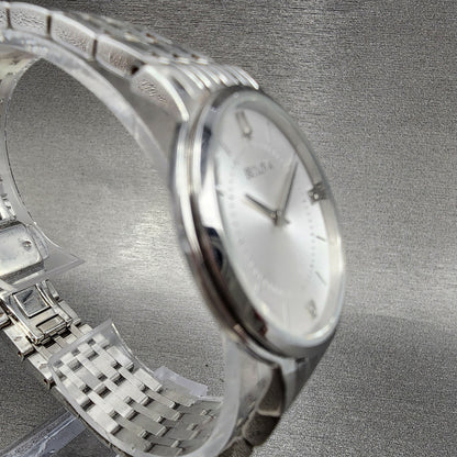 Bulova Watch Women 31mm Silver Dial Stainless Steel Round 96P183 New Battery3